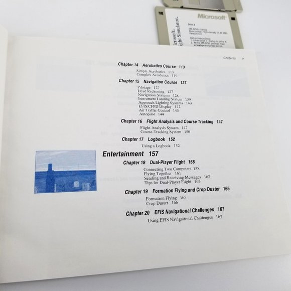 Microsoft Flight Simulator 5.0 PC Hard Disc Handbook Airplane School Computer - Picture 10 of 13